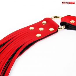 НАБОР (наручники, оковы, маска, ошейник, плеть, поводок, кляп, шлёпалка, зажимы)  цвет красный арт. 