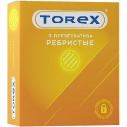Презервативы Torex, ребристые, латекс, 18,5 см, 5,4 см, 3 шт.