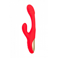 Виброкролик с двигяющимся язычком JOS Patti с двигающимся язычком, силикон, красный, 24 см