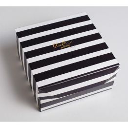 Коробка из картона Монохром, 17 × 9 × 17 см